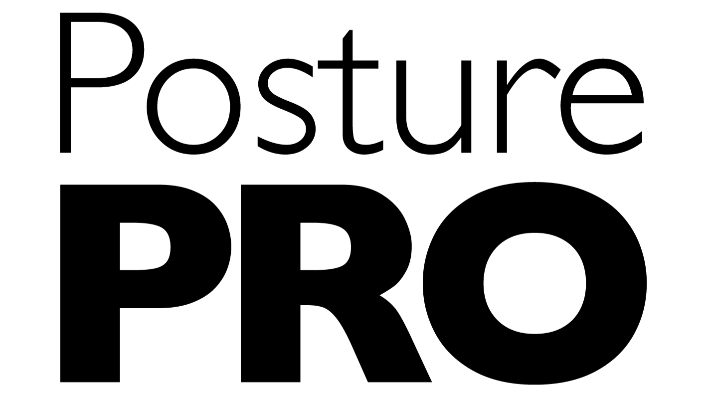 Black 'Posture PRO' text on a white background